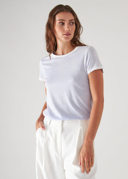 Patrick Assaraf Women's REVERSE SPRAY LIGHTWEIGHT PIMA COTTON T-SHIRT