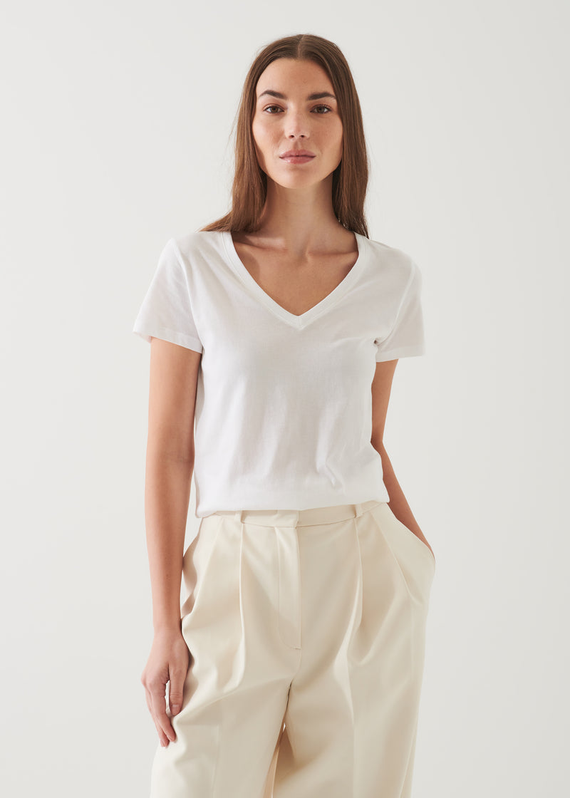 Patrick Assaraf Women's LIGHTWEIGHT PIMA COTTON V-NECK