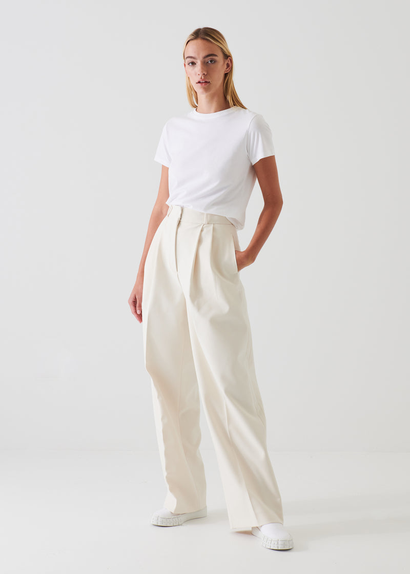 Patrick Assaraf Women's PIMA COTTON STRETCH SLIM T-SHIRT