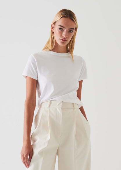 Patrick Assaraf Women's PIMA COTTON STRETCH SLIM T-SHIRT