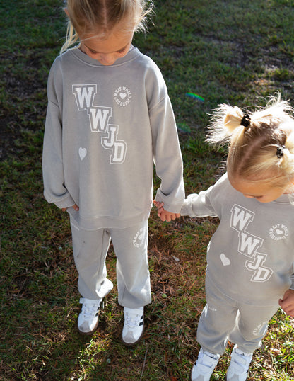 WWJD Varsity Kids Crewneck
