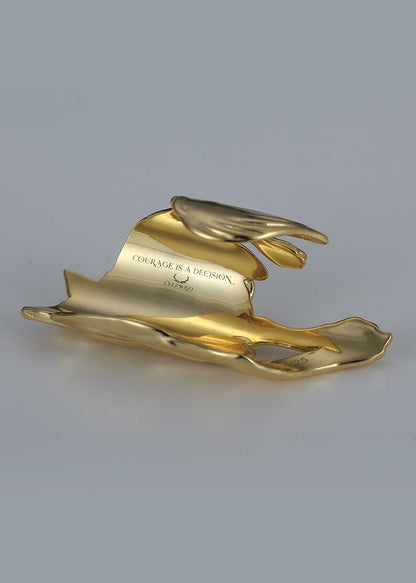 Everwild Courage Wolf Cuff Ring in Gold + Diamonds