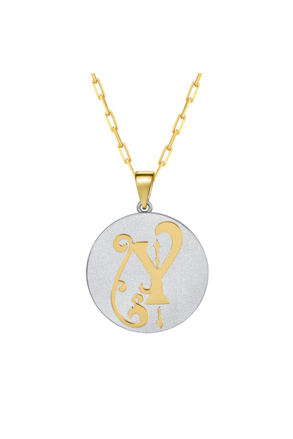 Fancy Initial Pendant Necklace by Saints & Saviors