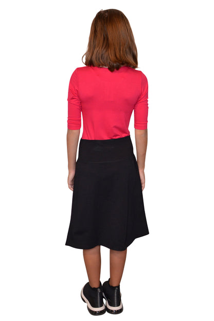 GIRLS A-line Cotton Lycra Knee Length Skirt #1913