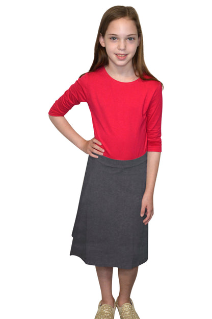 GIRLS A-line Cotton Lycra Knee Length Skirt #1913