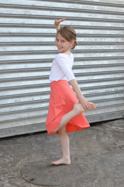 GIRLS A-line Cotton Lycra Knee Length Skirt #1913