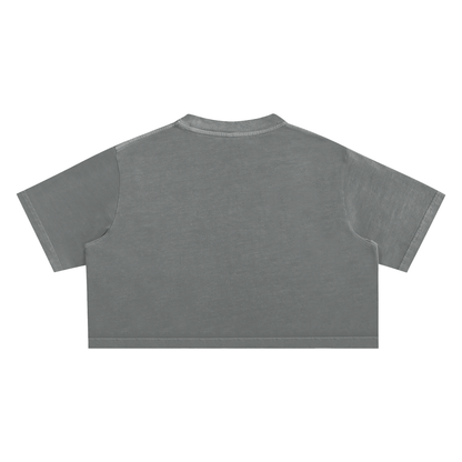 ESSNTIAL ELEMNTS Women's Snow Washed Crop Top Tee