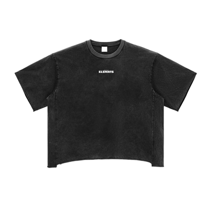 ESSNTIAL ELEMNTS Unisex Raw Edge Washed Boxy Tee