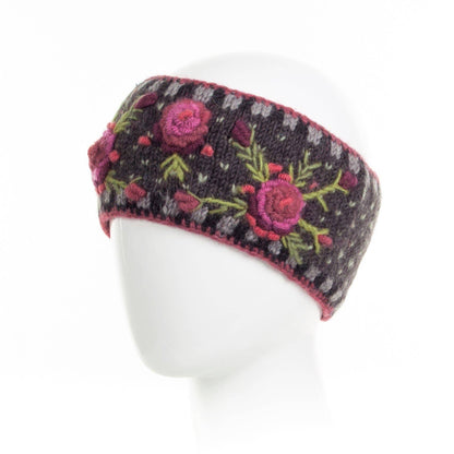 Aubrey  - women's wool knit headband: Begonia