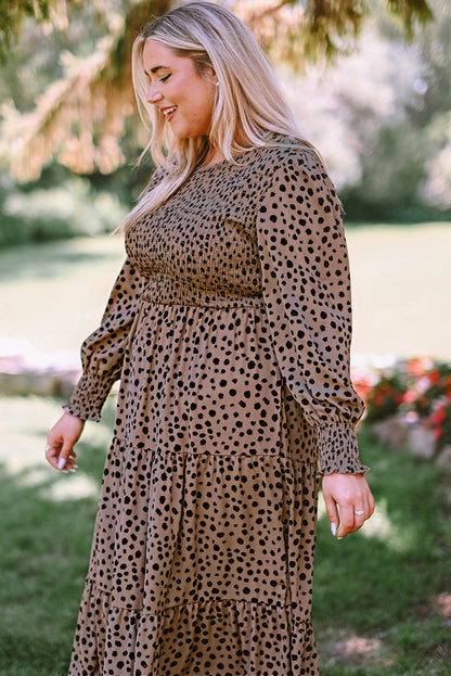 Plus Size Animal Print Smocked Tiered Dress - ONLINE EXCLUSIVE!