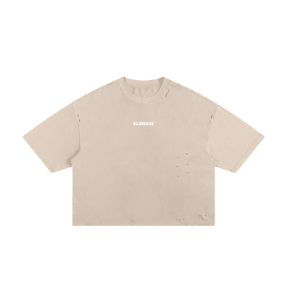 ESSNTIAL ELEMNTS Unisex Oversize DS Frayed Tee