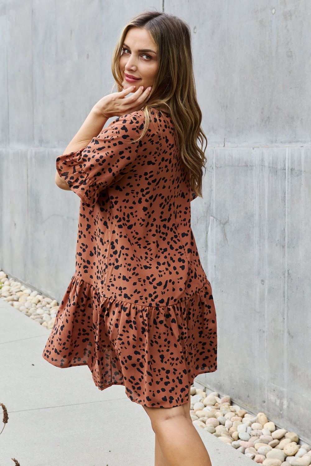 Jade by Jane Sweet & Playful Full Size Ruffle Sleeve Mini Dress