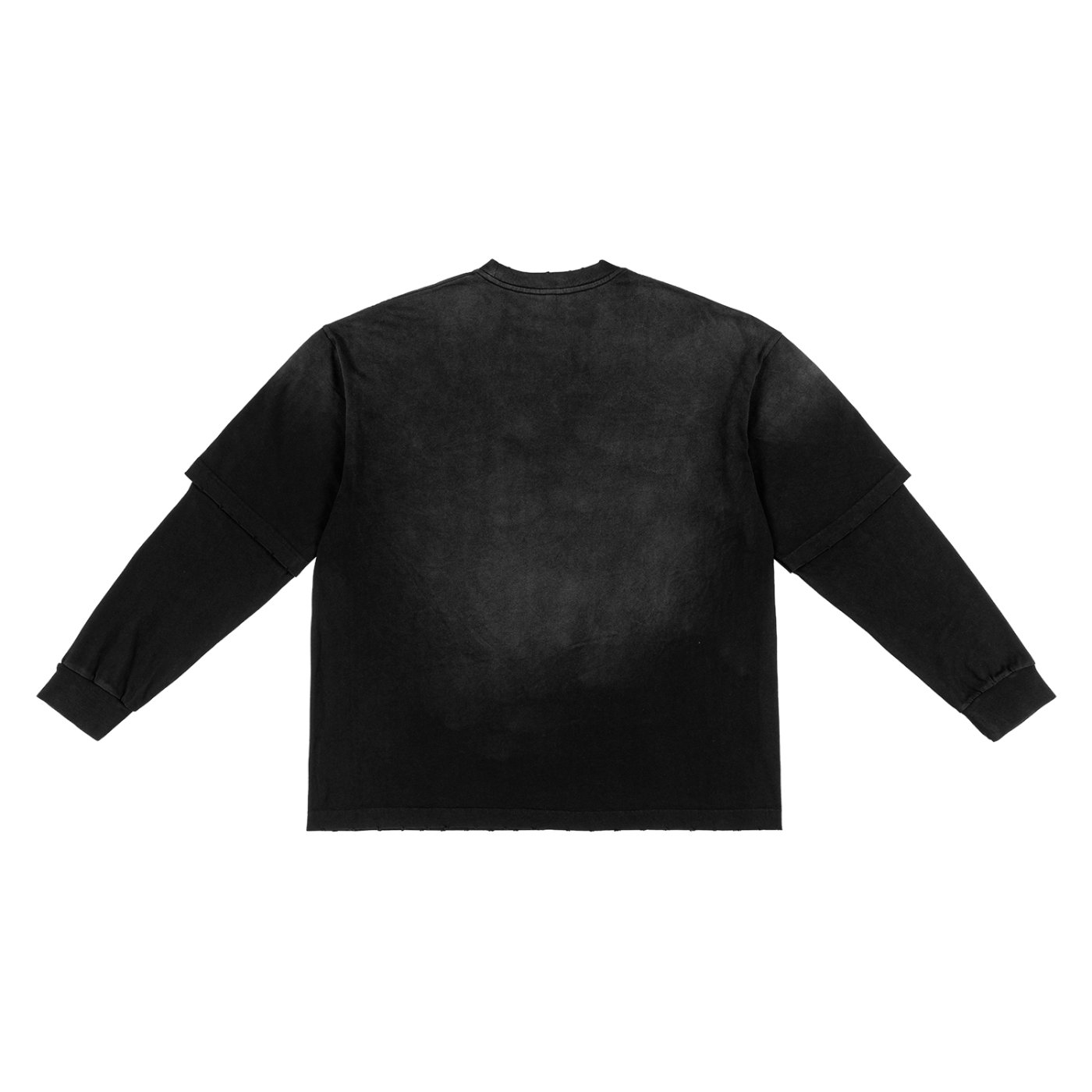 ESSNTIAL ELEMNTS Unisex 250G Sunfade Hand-Frayed Faux Two-Piece Tee