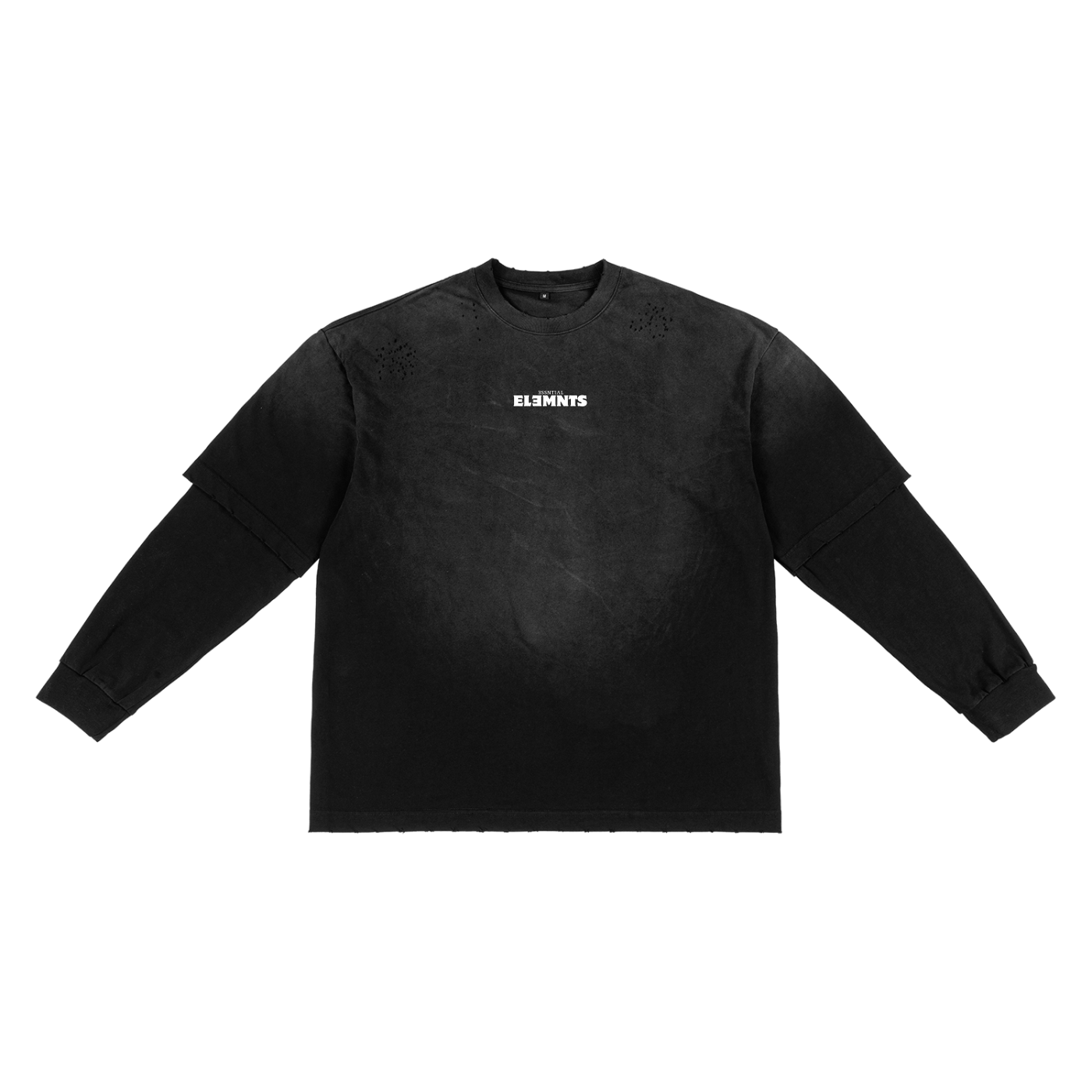 ESSNTIAL ELEMNTS Unisex 250G Sunfade Hand-Frayed Faux Two-Piece Tee