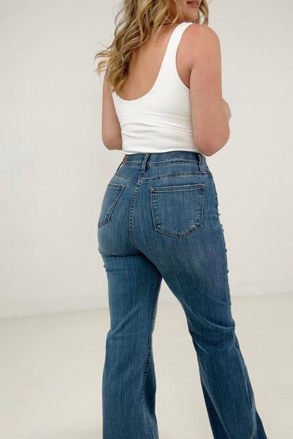 Judy Blue High Waist Elastic Waistband Pull on Slim Boot Jeans