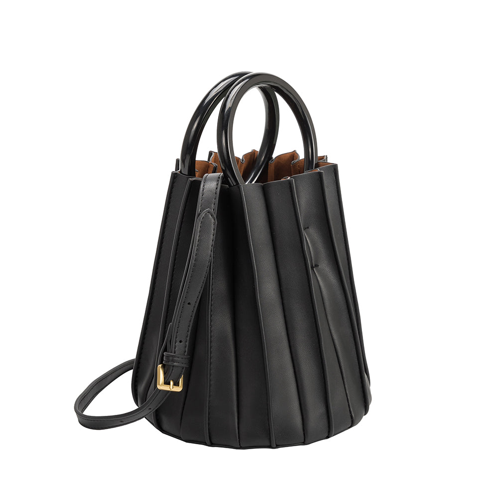 Lily Black Small Recycled Vegan Top Handle Bag