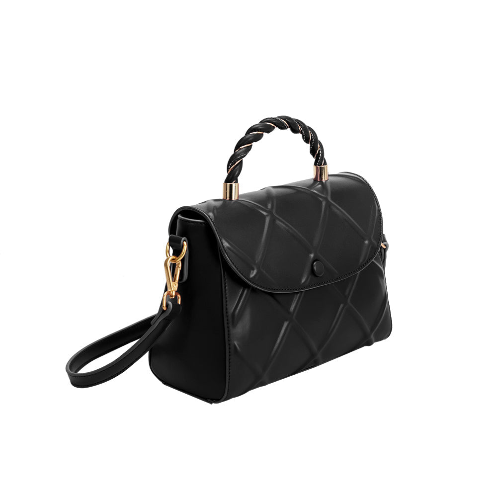 Ruby Black Recycled Vegan Top Handle Bag