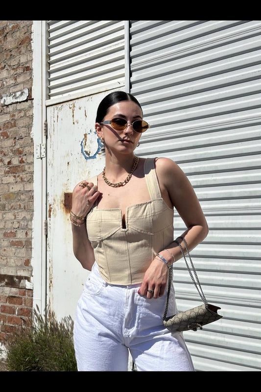 Ecru Bustier Top