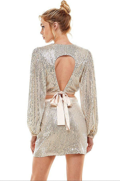 Sequin Skirt Set
