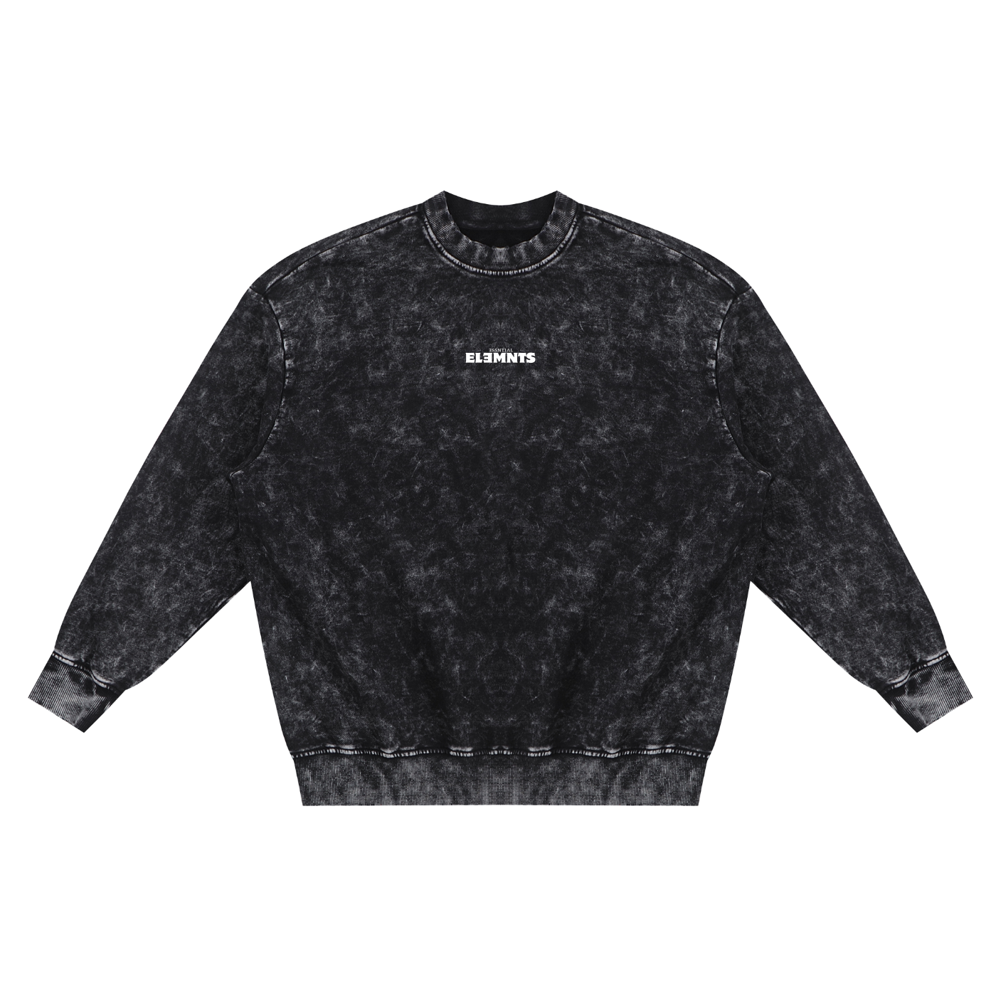 ESSNTIAL ELEMNTS Unisex 360G Snow Washed Hand-Frayed Sweatshirt