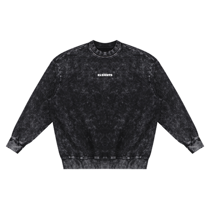 ESSNTIAL ELEMNTS Unisex 360G Snow Washed Hand-Frayed Sweatshirt