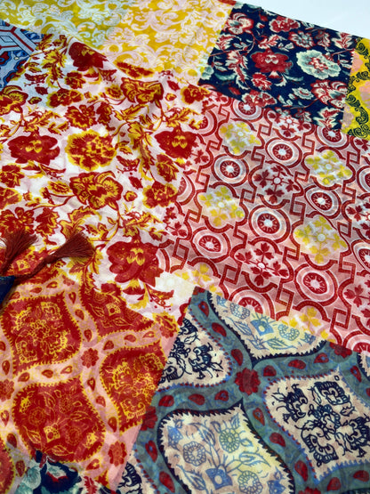 Multicolor Cotton/ Viscose Floral Scarf for women