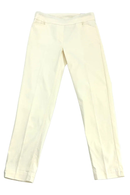 ANKLE PULL ON PANT - truffle and ecru
