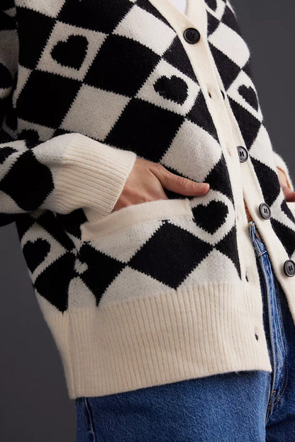 Checkered Hearts Cardigan