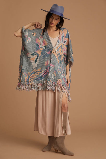 Elora Knit Tassel Woven Kimono