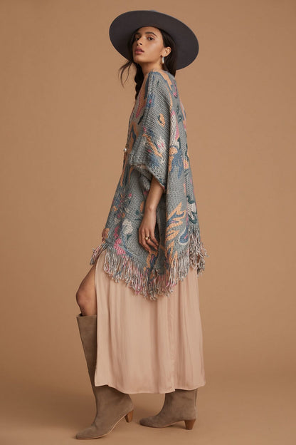 Elora Knit Tassel Woven Kimono