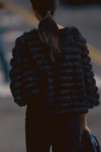Faux Fur Tasseled Capelet