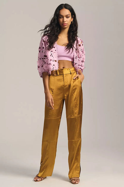 Floral Lace Cut Out Bolero