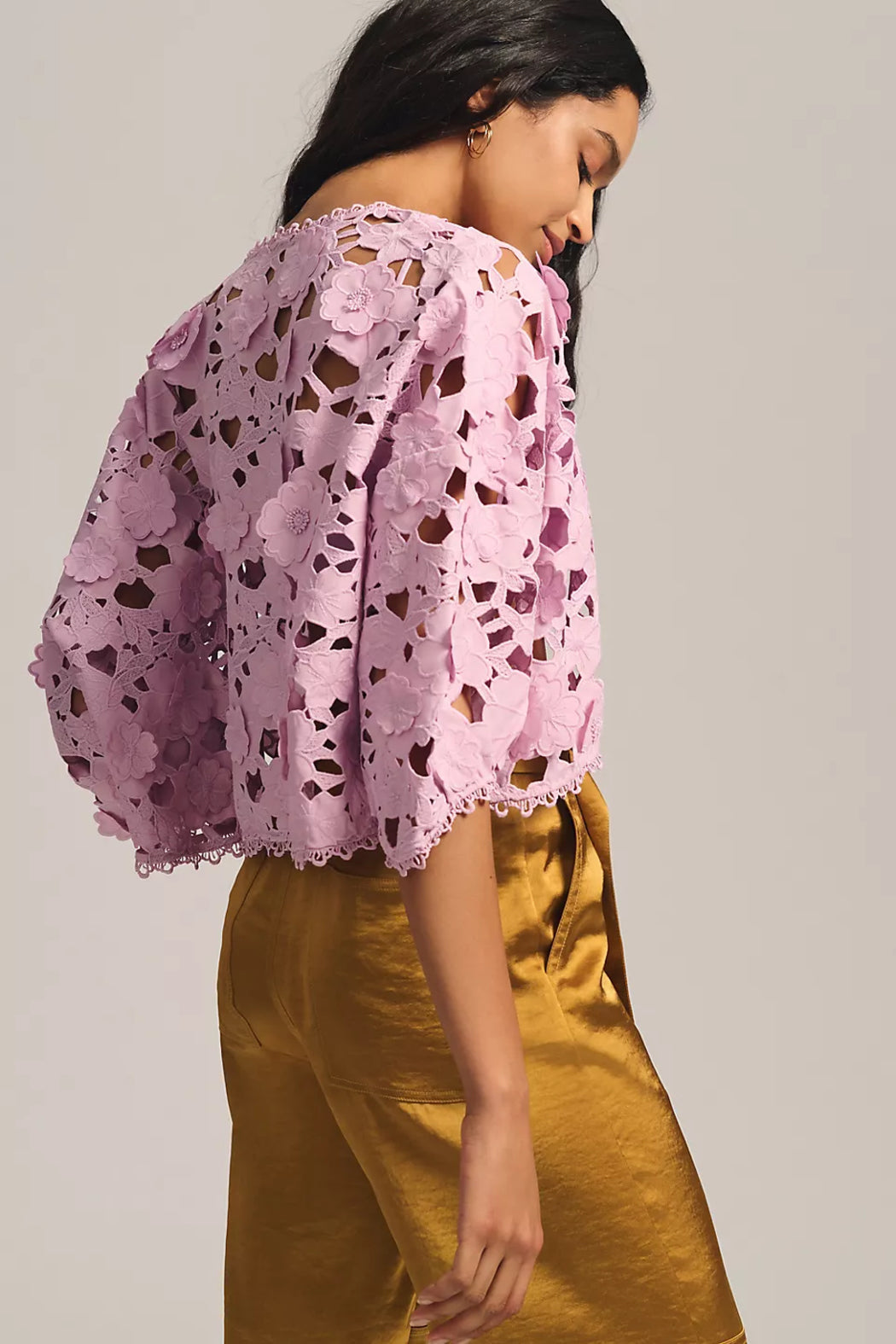Floral Lace Cut Out Bolero