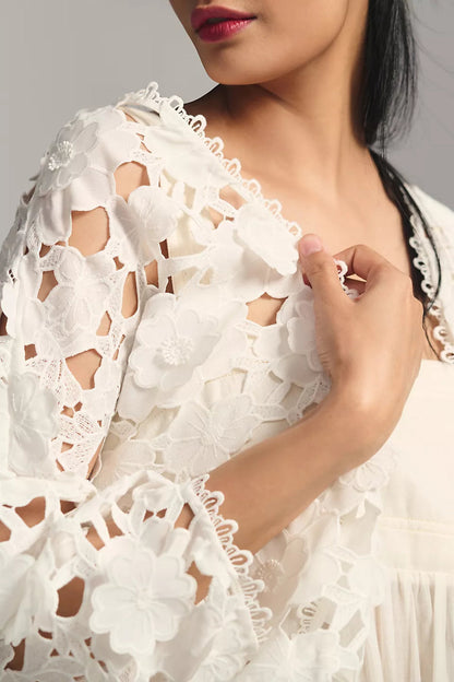 Floral Lace Cut Out Bolero