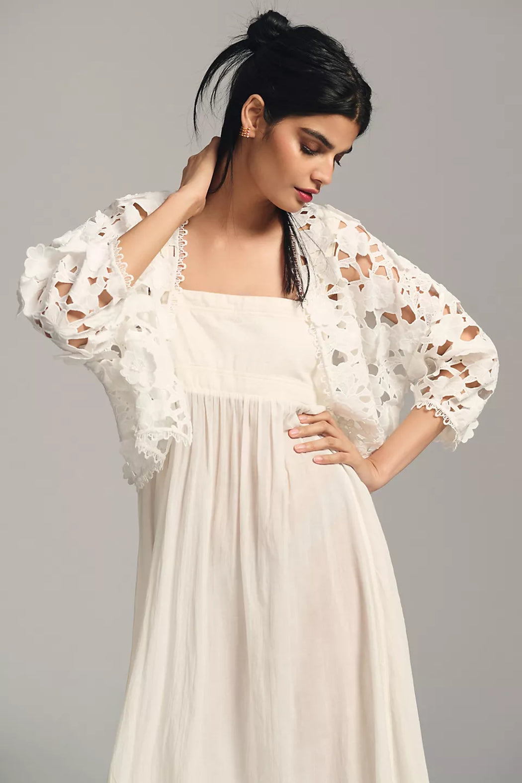 Floral Lace Cut Out Bolero