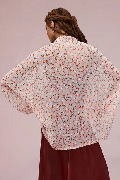 Floral Tie-Front Kimono
