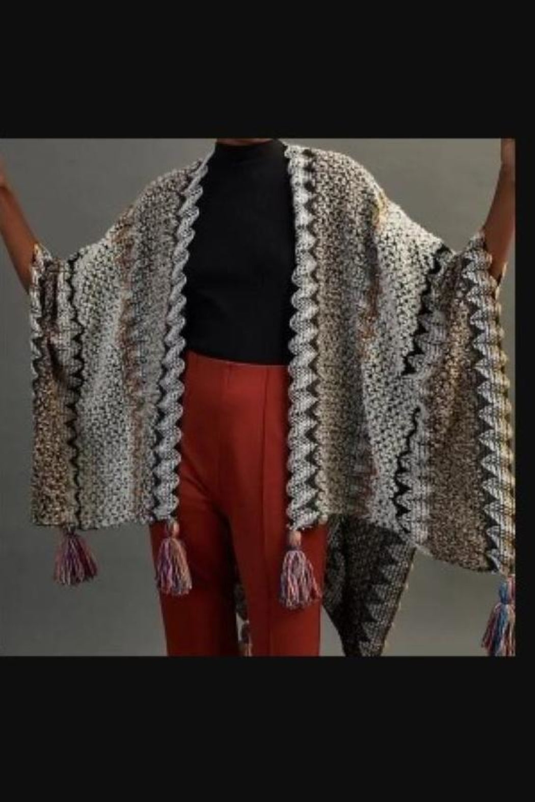 Fringed Knit Kimono