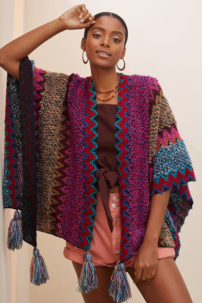 Fringed Knit Kimono