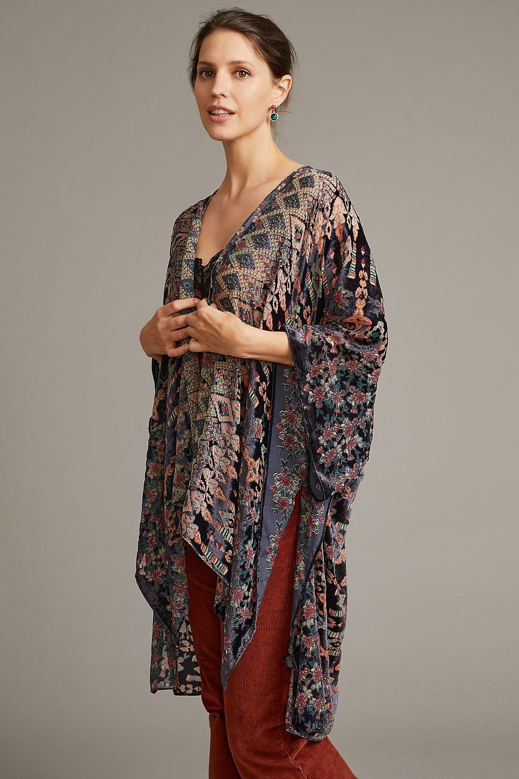 Patchwork Velvet Kimono