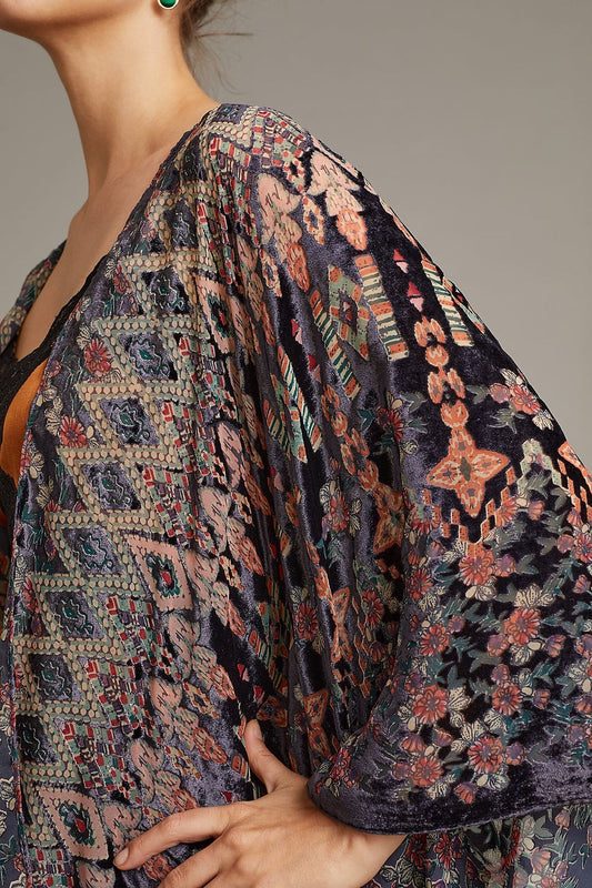 Patchwork Velvet Kimono