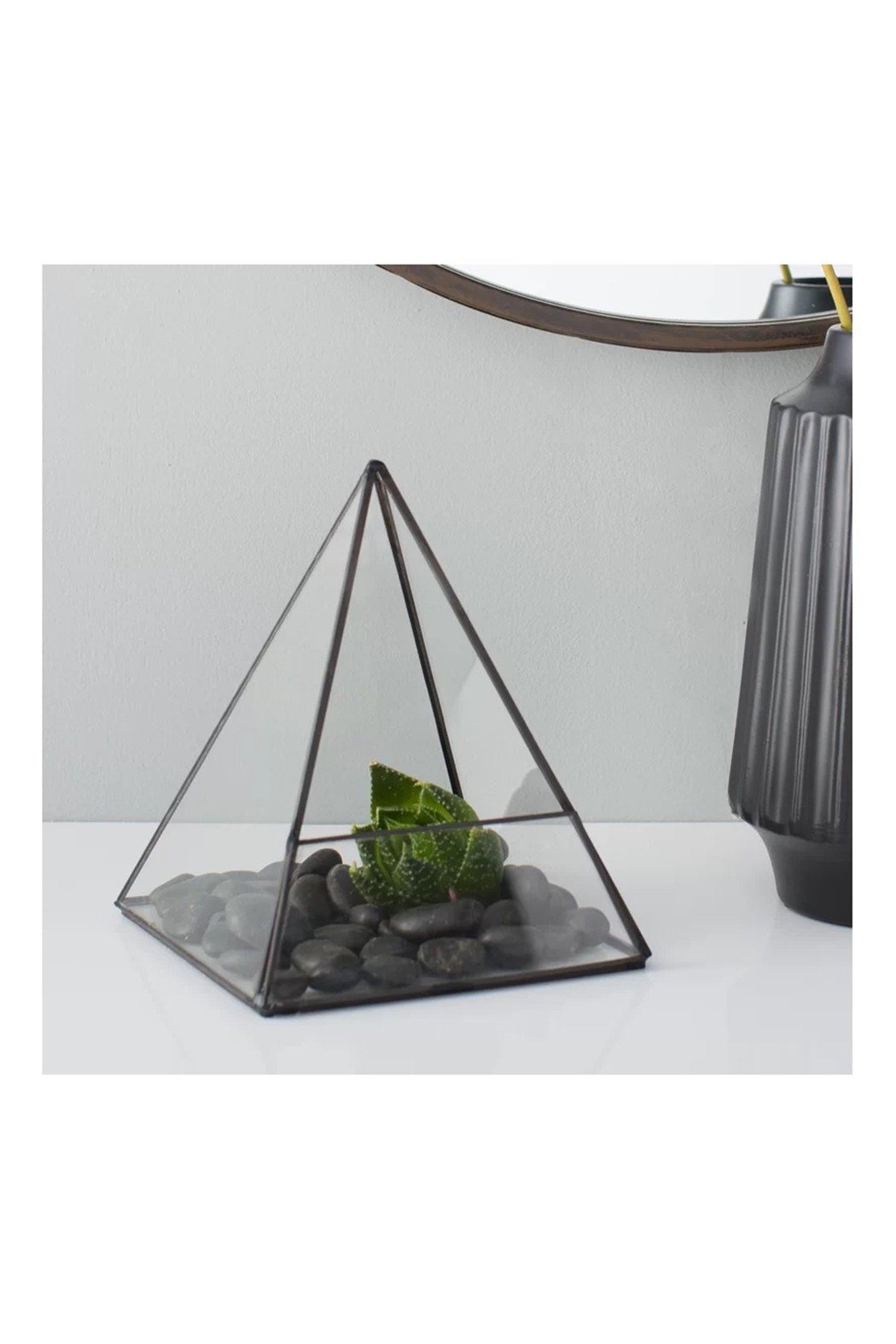 Geometric Glass Pyramid Terrarium