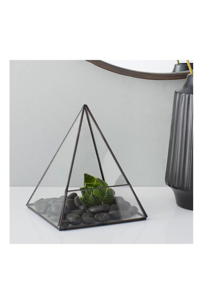 Geometric Glass Pyramid Terrarium