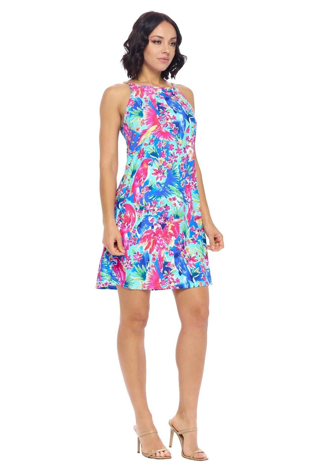 Mint Chain Strap Floral Dress