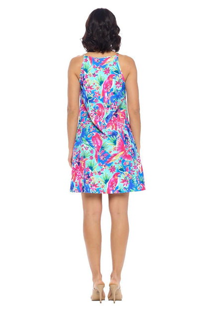 Mint Chain Strap Floral Dress