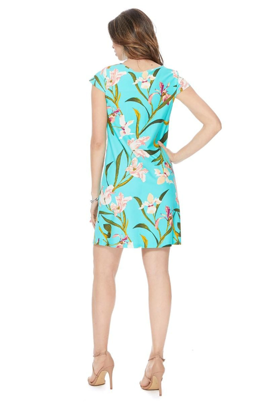 Mint Floral Cap Sleeve Dress