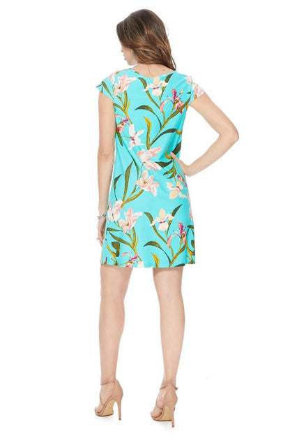 Mint Floral Cap Sleeve Dress