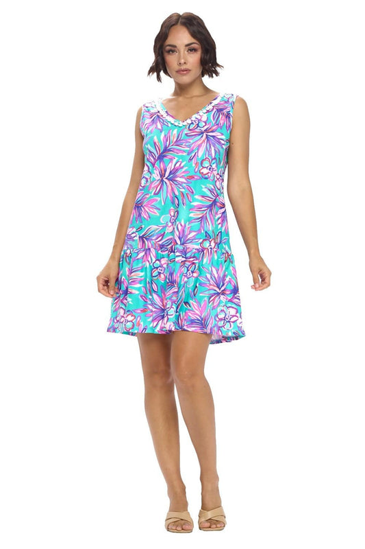 Mint Floral Sleeveless Dress