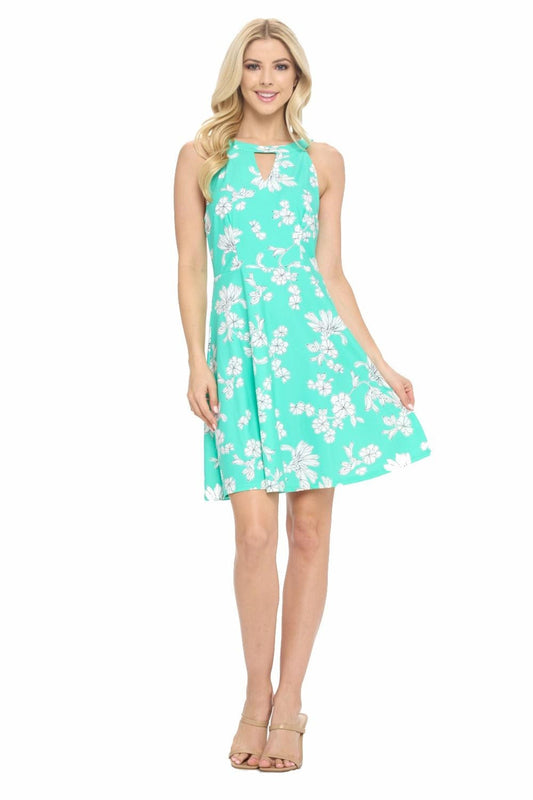 Mint Keyhole Fit And Flare Dress