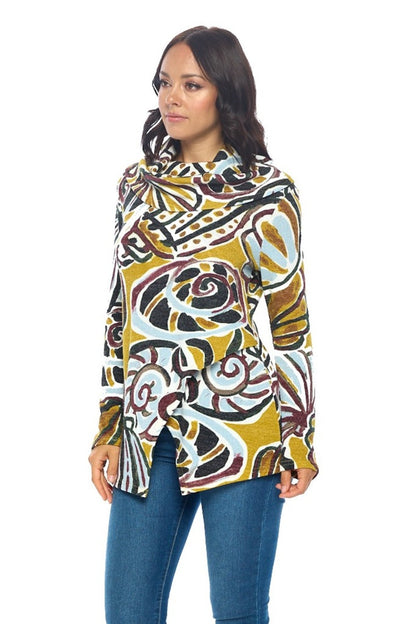 Mustard Cowl Neck Top