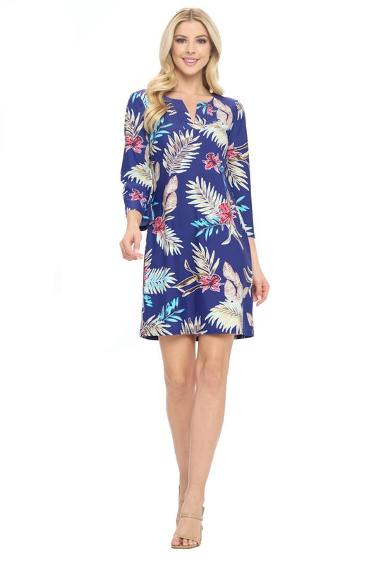 Navy Quarter Sleeve Dress